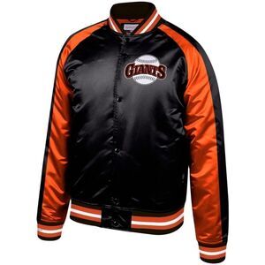 San Francisco Giant's Mitchell & Ness Men's Color Block Full Snap Raglan Jacket.